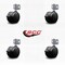 Service Caster 2'' Black Floor Safe Twin Wheel Casters with Brakes Side Mount , 4PK SCC-GR02S50-TPR-BLK-B-716-4-CB180-4 - alternate 2